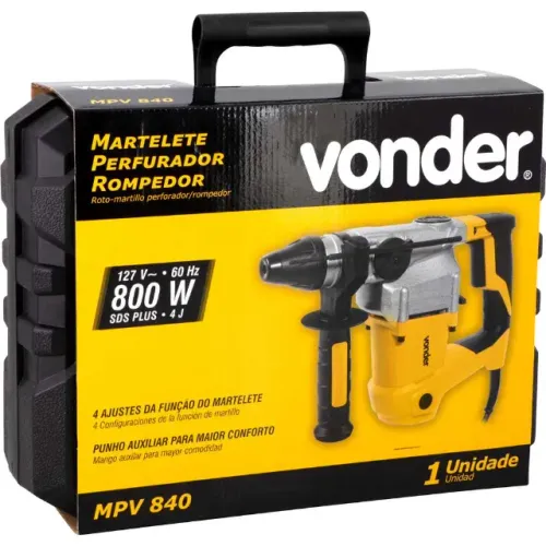 Martelete perfurador/rompedor SDS PLUS, 800 W MPV 840, com maleta VONDER 