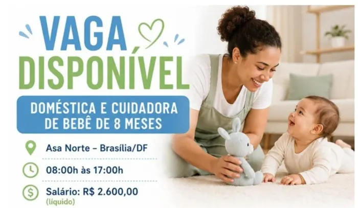 Vaga para doméstica/ cuidadora criança 