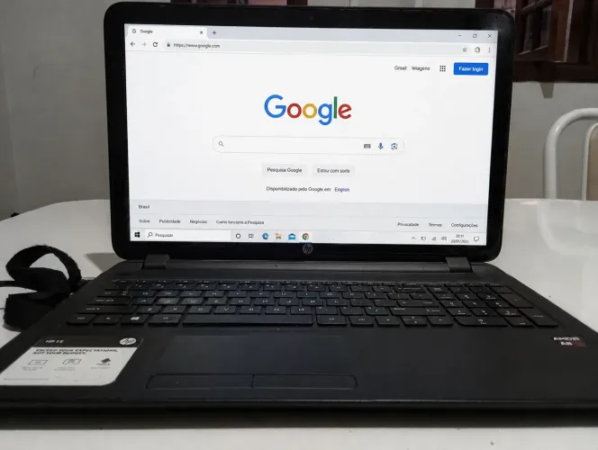 Notebook Hp 15 Toch Screen Slim Tela 16 SSD 8GB AMD Ryzen Windows 10 Impecável