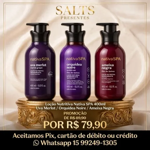 Hidratantes Natura e O Boticário Pronta entrega