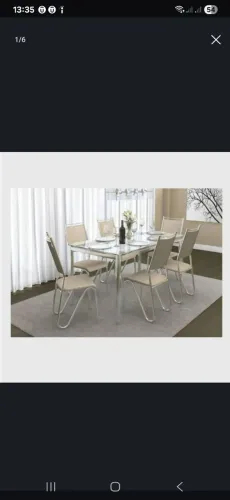 Mesa de Vidro e Cromada