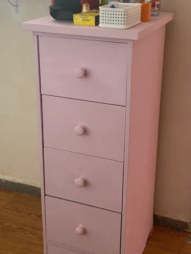 Gaveteiro rosa bebê pintado