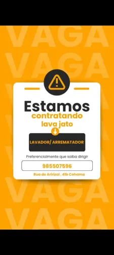 Vaga para lavador/ arrematador