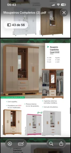 Guarda-roupa roupeiro capelinha casal