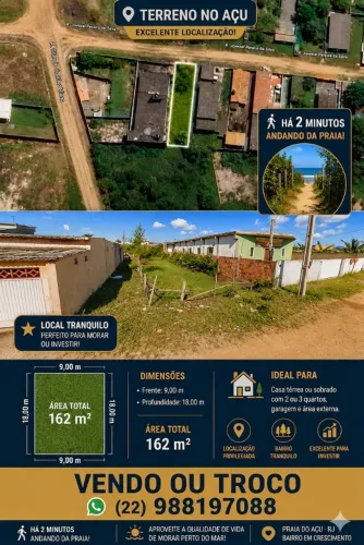 Terreno oportunidade frente a praia