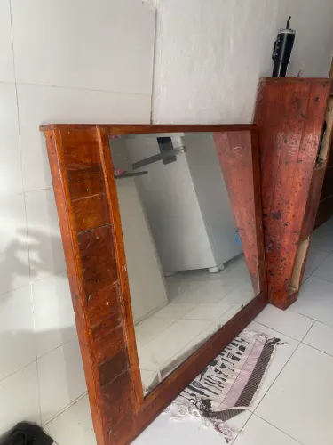 Bancada + espelho para barbearia 