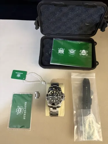 Relógio Automático Steeldive SD1953 (Homage Submariner) - Vidro Safira e Seiko NH35