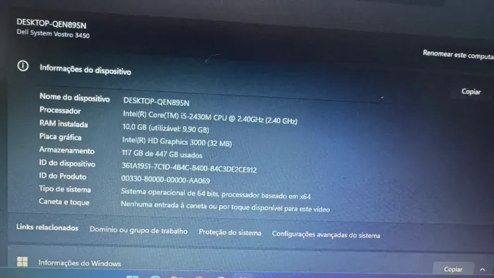 Notebook dell core i5
