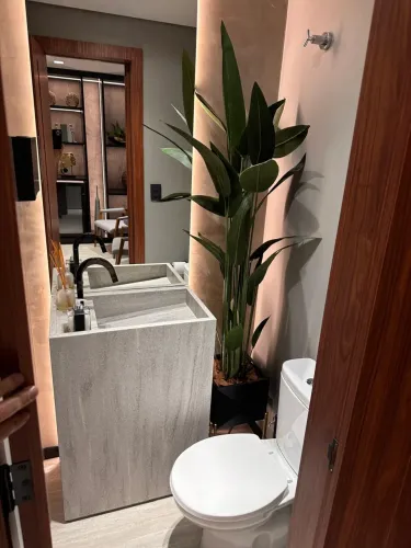 Pia balcão em corian para lavabo