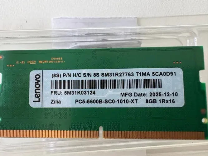 Memória DDR5 Lenovo OEM - 8GB 4800 MT/s - Excelente estado