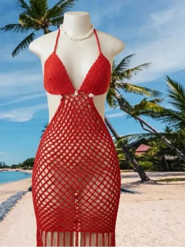 Vestido saida de praia/Crochê