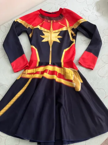 Fantasia Capitã Marvel infantil vestido