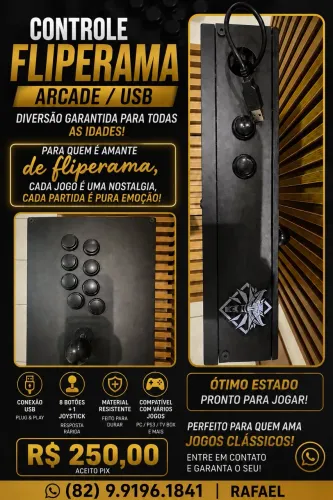 Controle fliperama USB