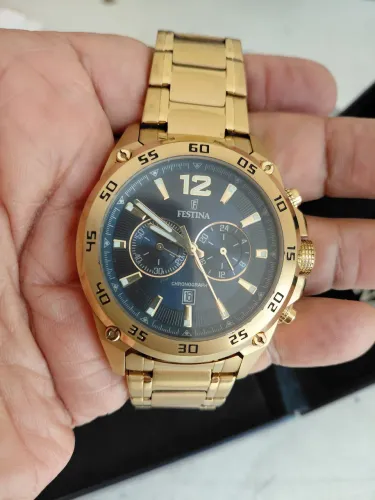 Vendo Relógio Original Festina Dourado Crono Bike