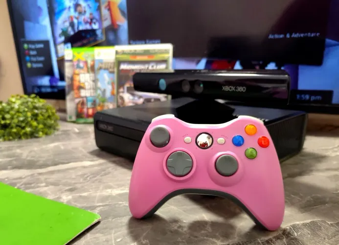 Vídeo Game XBOX 360 DESBLOQUEADO Completo+ Jogos Brinde -Controle Rosa (novo)