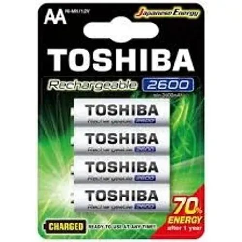 PILHA RECARREGAVEL TOSHIBA 2600MAH COM 4UNI AA - LOJA DADO DIGITAL