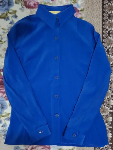 Camisa social azul feminina tamanho p