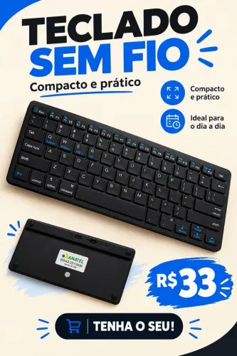 Teclado sem fio bluetooth