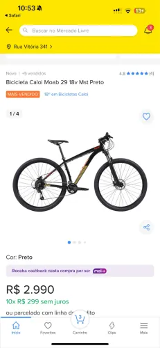 Bicicleta caloi aro 29 mtb moab 18v