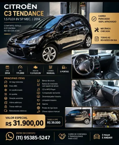 Citroen C3 Tendance 1.5 Flex 8V 5P Mec. 2014