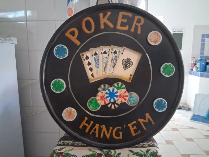 Quadro Madeira Poker Europeu Raro