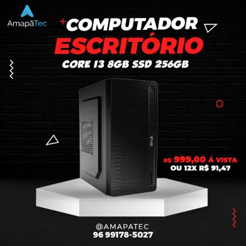 Computador Intel I3 8Gb Ddr3 256Gb Ssd