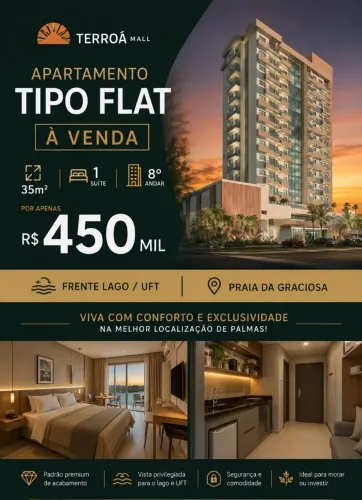 Flat à venda - Terroá Mall | Palmas-TO
