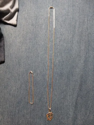 Corrente de Prata 925 com Pulseira e Escudo da Fé