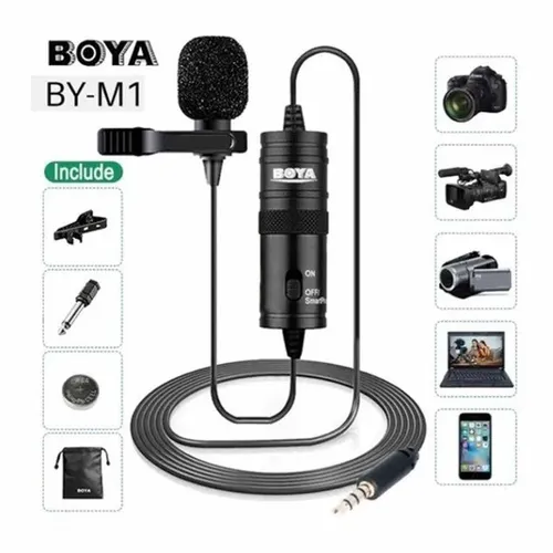 Microfone Lapela Boya By-m1 Condensador Omnidirecional Preto 