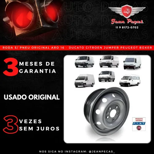 Roda S/Pneu ARO 16 - Ducato, Citroen Jumper