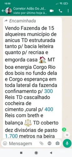 Fazenda de 15 alqueires em anicuns Go. 7 milhões
