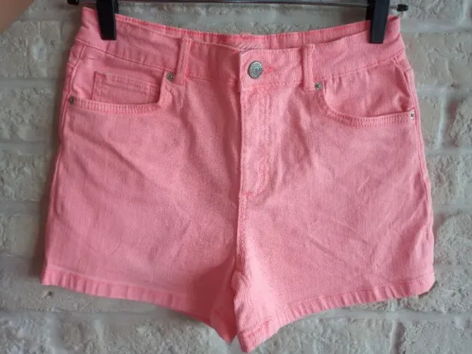 Short Zara brim com stretch cor rosa coral tamanho 13-14 infantil