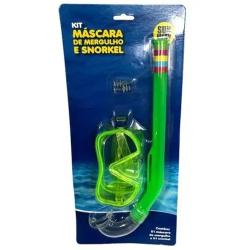Kit De Mergulho E Snorkel Azul Sun Way