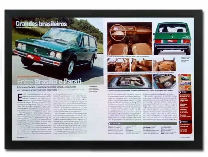 VW Variant II - Quadro decorativo com matéria original de revista