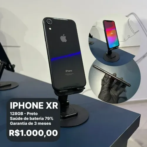 Iphone XR 128 Gigas Semi Novo Preto / Sem detalhes todo original