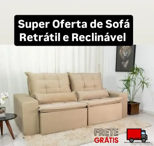 Sofá Retrátil e Reclinável - Novo - Com Frete Grátis 