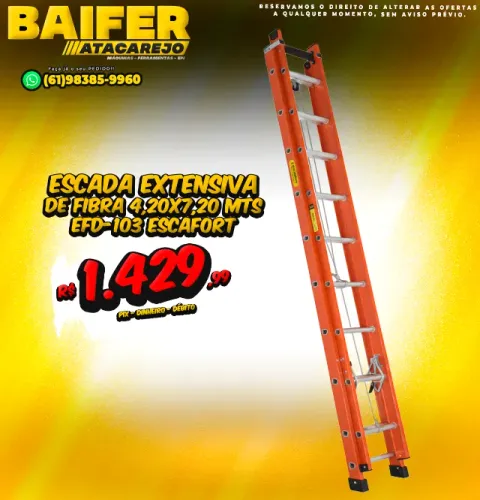 Escada Extensiva de Fibra 4,20x7,20 MTS EFD-103 Escafort