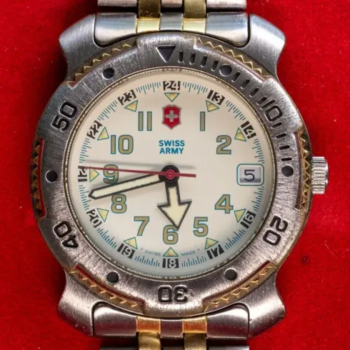 Relógio Swiss Army Masculino 36074 Bicolor Caixa/Pulseira Original - Bateria Nova