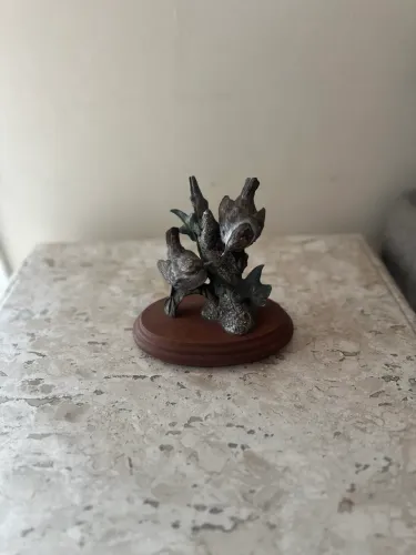 Antiga Rara Escultura Casal De Passaros Italia 18972 Rrdeco 