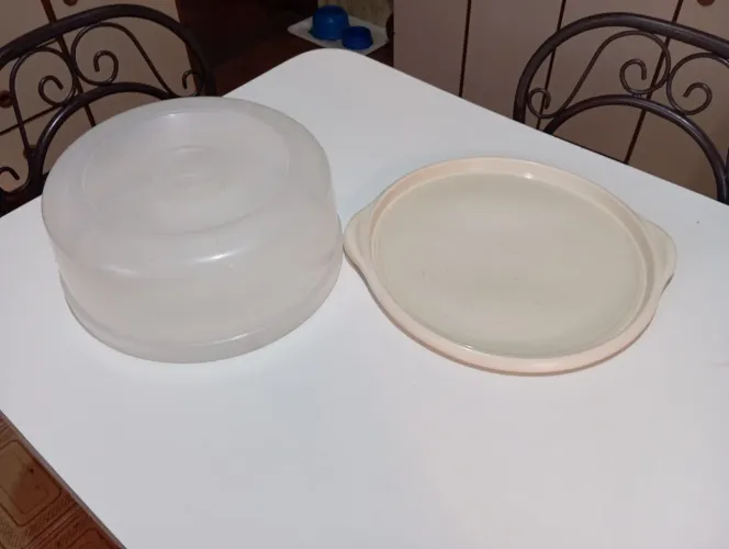 Porta Bolo com Tampa e Bandeja Grande