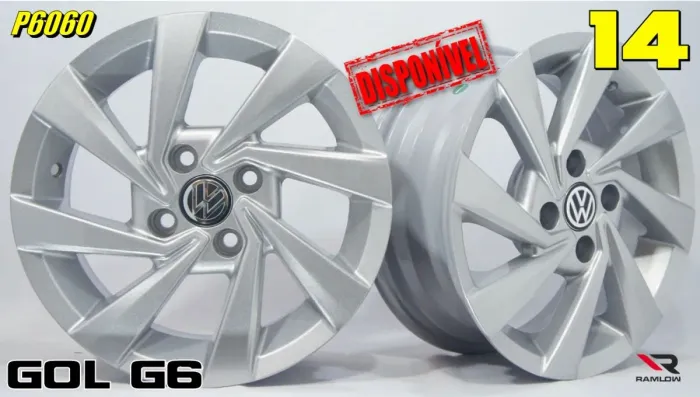 Rodas de Liga Leve Volkswagen Gol G6 Aro 14 prata novas