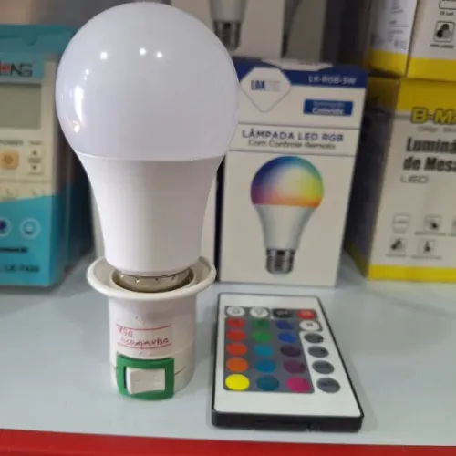 Lâmpada Colorida Com Controle 16 Cores Led