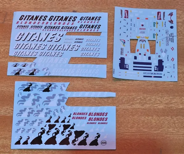 decalques GITANES e ligier JS 41 escala 1/43