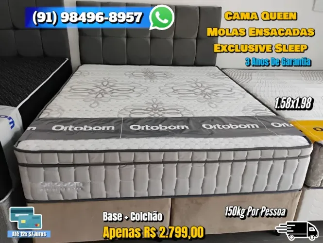 CAMA QUEEN ORTOBOM 3 ANOS DE GARANTIA