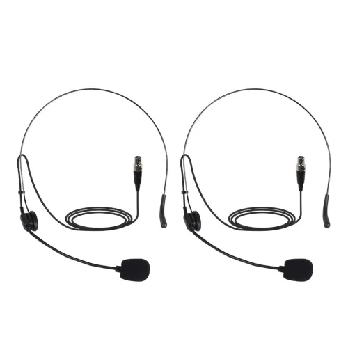 Kit 2 Microfone Headset Black Phenyx Pro - Conector TA3F Mini XLR 3 Pinos, Omnidirecional 