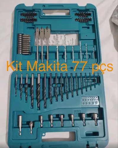 Kit Makita 77 pçs Brocas Soquete Jogo Bits P/ Furadeira Parafusadeira D-47226