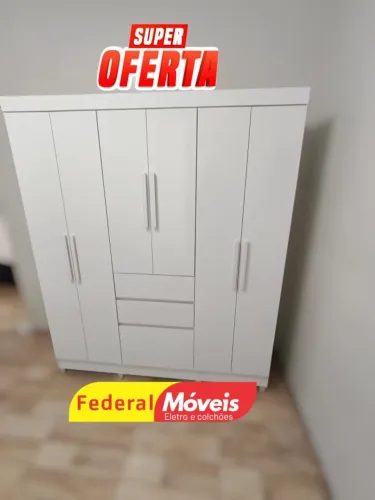 Guarda Roupa Casal 7 Portas 2 Gavetas OFF WHITE (CAMPEAO EM VENDAS)