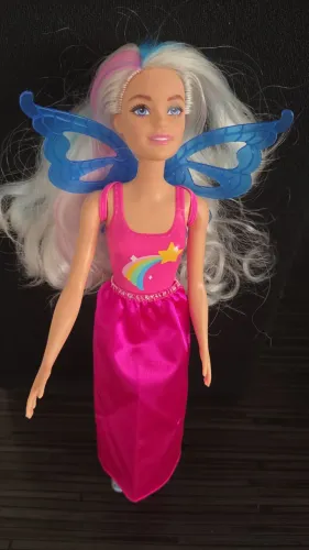 Boneca de Fada Encantada com Asas e Cabelo Colorido