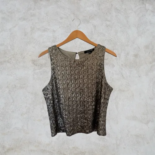 Blusa prateada de paetês Forever 21