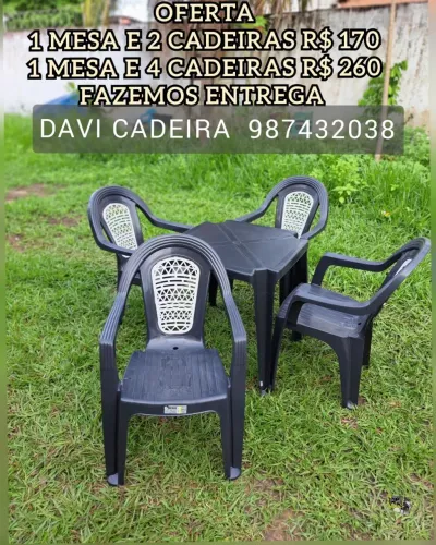 CONJUNTO DE MESA COM CADEIRA ZYW. KMD. 7CM E6X. ENTREGO HOJE